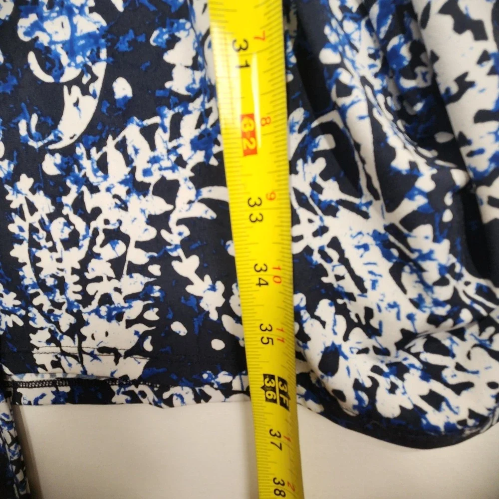 Michael Kors Women's Floral Elegant Classy Dress Blue/White Size‎ L